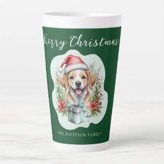 Caneca De Café Latte Puppy de Natal bonito