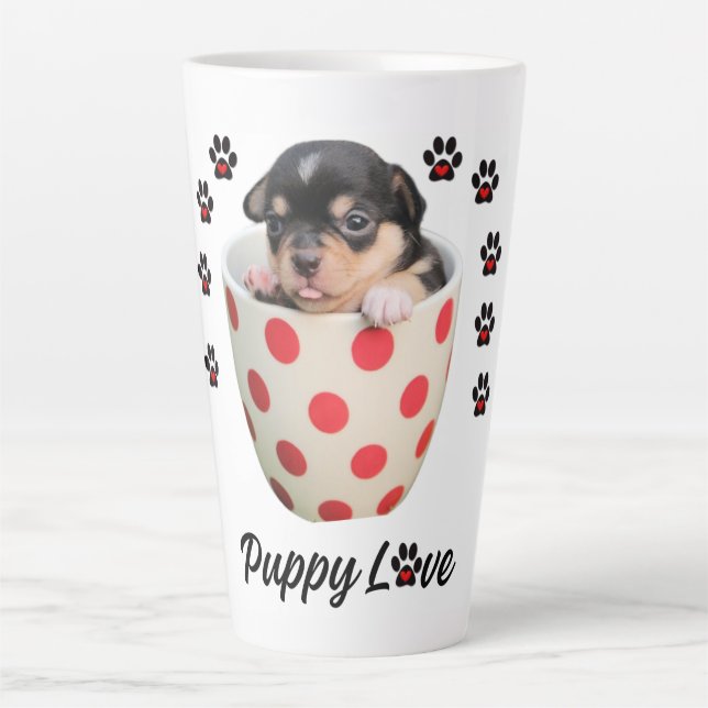 Caneca De Café Latte Puppy Love Mug (Frente)