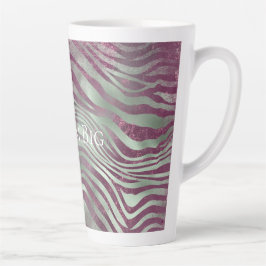 Caneca De Café Latte Purple Burgundy Aqua Mint Zebra