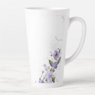 Caneca De Café Latte Purple Floral