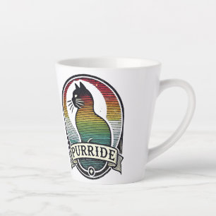 Caneca De Café Latte Purride Cat Pride Rainbow Retro