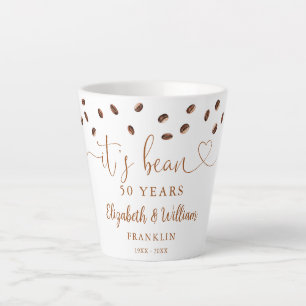 Caneca De Café Latte Qualquer Ano de Aniversário de Casamento Tema Café