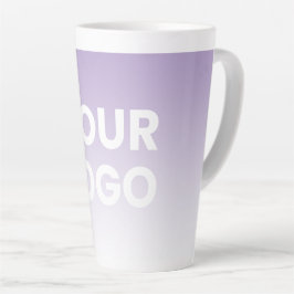 Caneca De Café Latte Qualquer Fundo de Cor | Gradiente branco e seu log