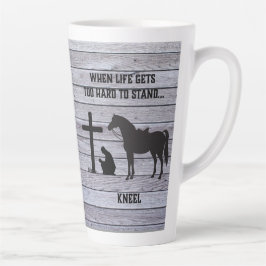 Caneca De Café Latte Quando a vida ganha duro, Kneel