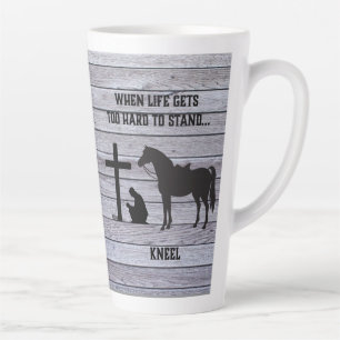 Caneca De Café Latte Quando a vida ganha duro, Kneel