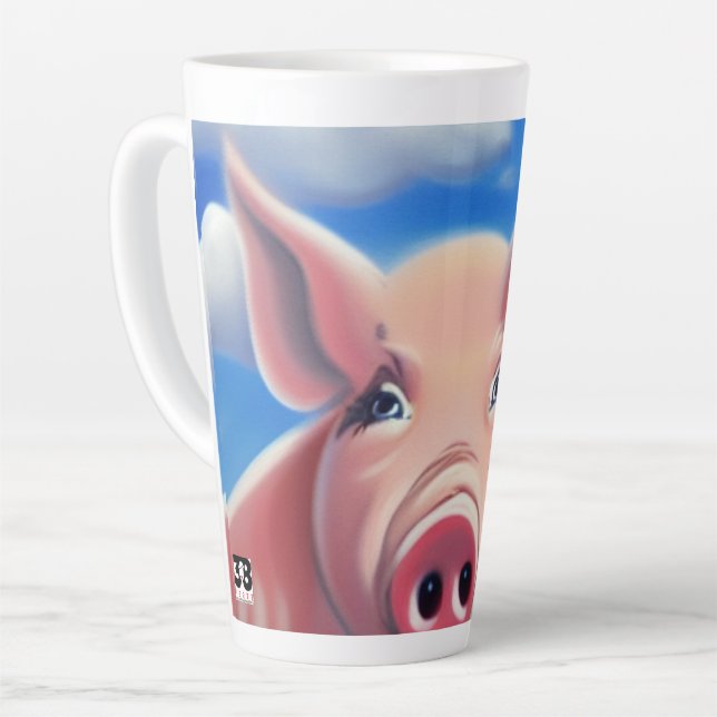 Caneca De Café Latte Quando os suínos voam (Ângulo esquerdo)