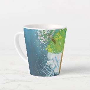 Caneca De Café Latte Quatro estações na Terra