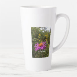 Caneca De Café Latte Que Esperança Sai Citação Bonito Flor Roxo