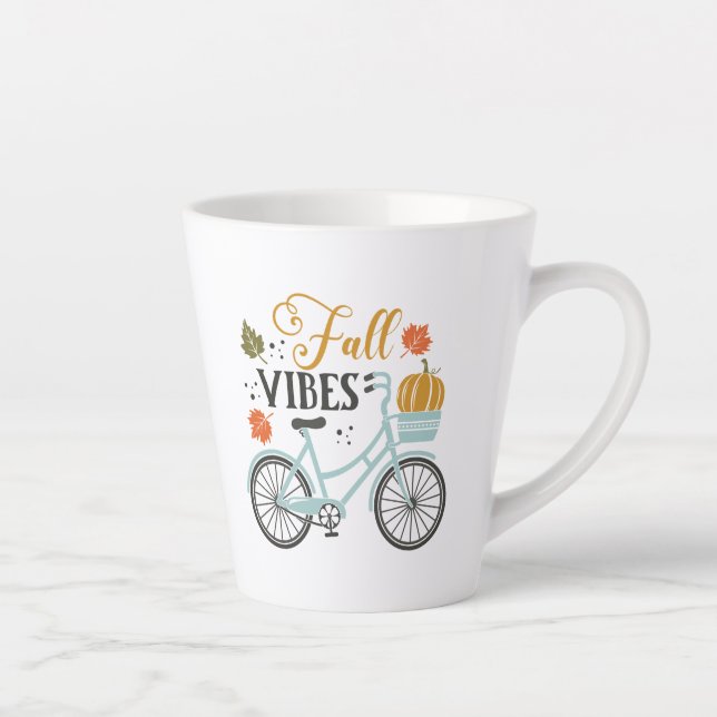 Caneca De Café Latte Queda de Vibes por Bicicleta (Direita)