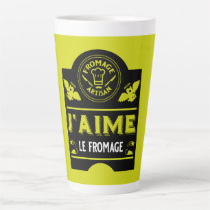 Caneca De Café Latte Queijos Comendo E Artisãos