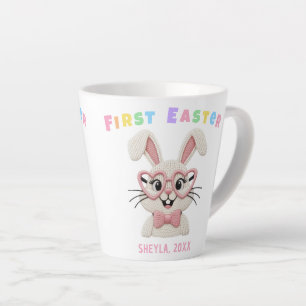 Caneca De Café Latte Querida Menina Menino Primeiro Coelhinho da Páscoa