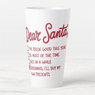 Caneca De Café Latte Querido Papai Noel - Design de Natal