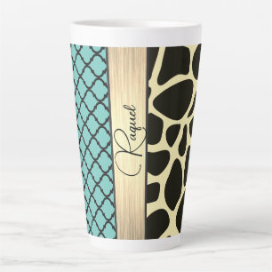 Caneca De Café Latte Quic Quartrefoil Girafa Impressão Personalizado