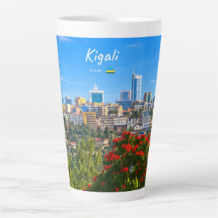 Caneca De Café Latte Quigali, Ruanda - Grande Paisagem Urbana da Cidade