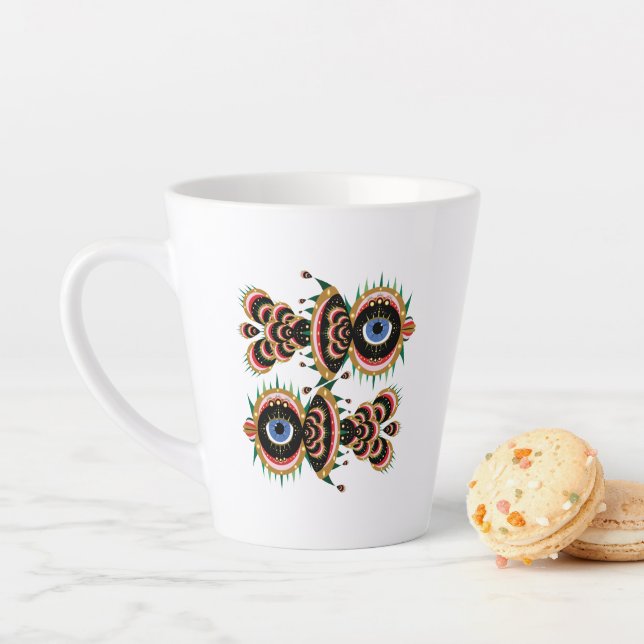 Caneca De Café Latte Quimera - Pássaro de Peixe Latte Mug (In Situ)