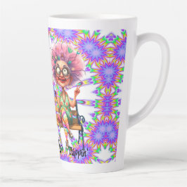 Caneca De Café Latte Quirky Wine Lady Cheers Latte Mug