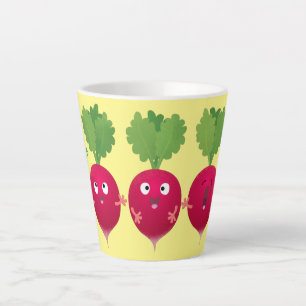 Caneca De Café Latte Rabanetes cúbicos cantando legumes trio