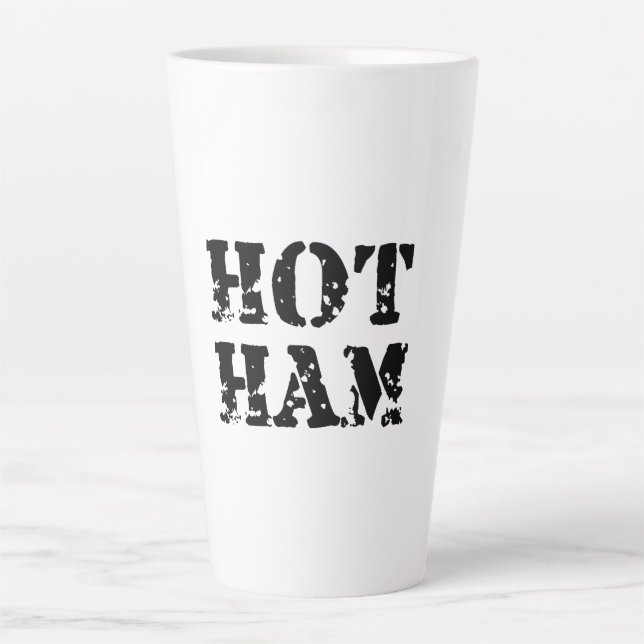 Caneca De Café Latte Rádio HOT HAM (Frente)