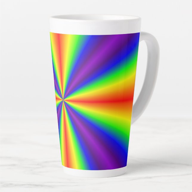 Caneca De Café Latte Rainbow Cross (Ângulo direito)