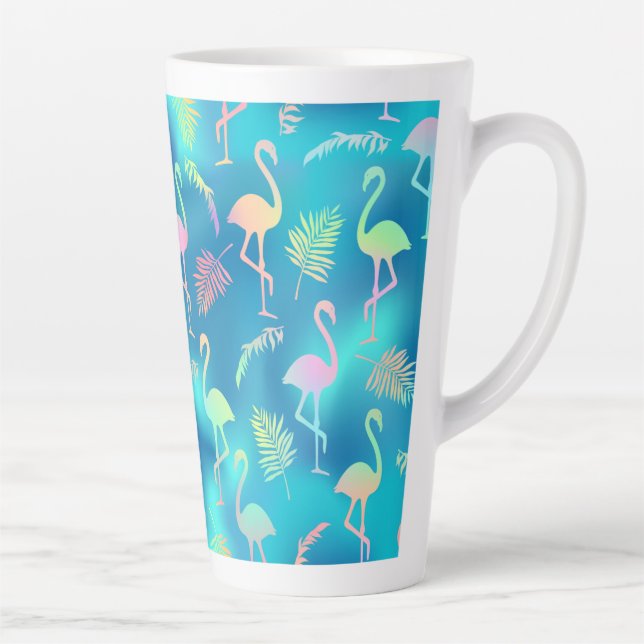 Caneca De Café Latte Rainbow Flamingo (Direita)
