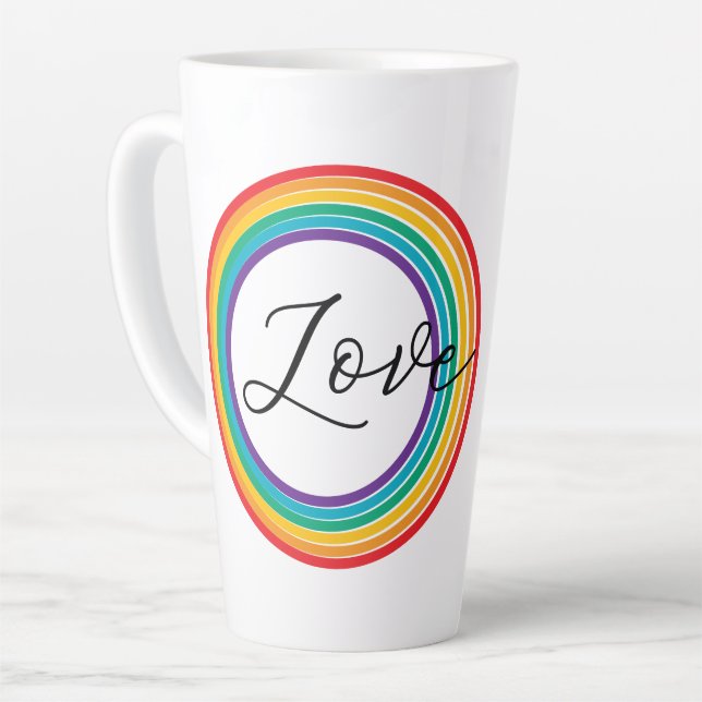 Caneca De Café Latte Rainbow Love (Ângulo esquerdo)