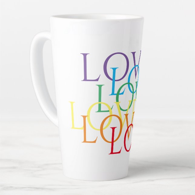 Caneca De Café Latte RAINBOX AMOR Lata Lata (Ângulo esquerdo)