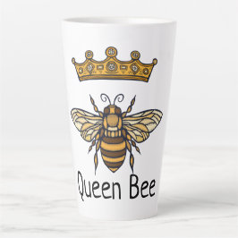 Caneca De Café Latte Rainha Bee Dourada Coroa Latte Mug