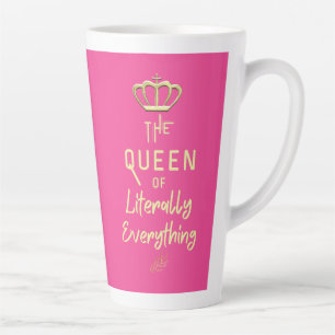 Caneca De Café Latte Rainha Coroa de Tudo Dourado