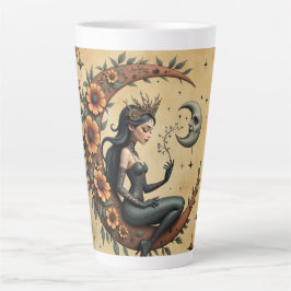 Caneca De Café Latte Rainha Crescente Girassol