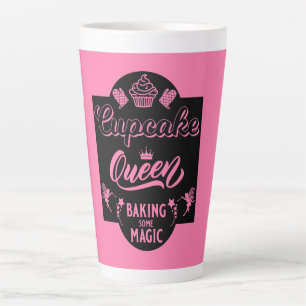 Caneca De Café Latte Rainha cupcake