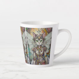 Caneca De Café Latte Rainha da Neve Cat da Brigada da Asa da Borboleta