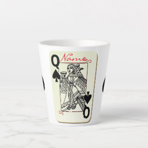 Caneca De Café Latte Rainha de Espadas Trovão_Cove