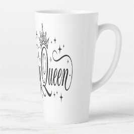 Caneca De Café Latte Rainha do Aniversário Grupo de Celebração Personal