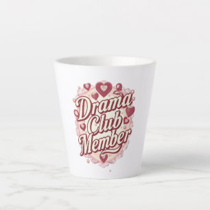 Caneca De Café Latte Rainha do Drama Citação Divertida