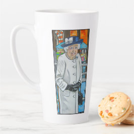 Caneca De Café Latte Rainha Elizabeth na Estação Paddington