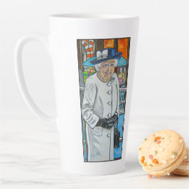 Caneca De Café Latte Rainha Elizabeth na Estação Paddington