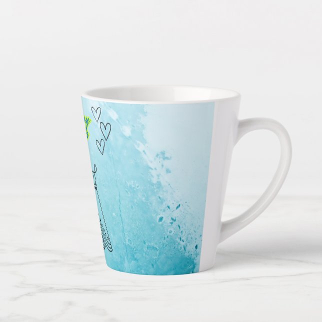 Caneca De Café Latte Rainha Feliz (Direita)