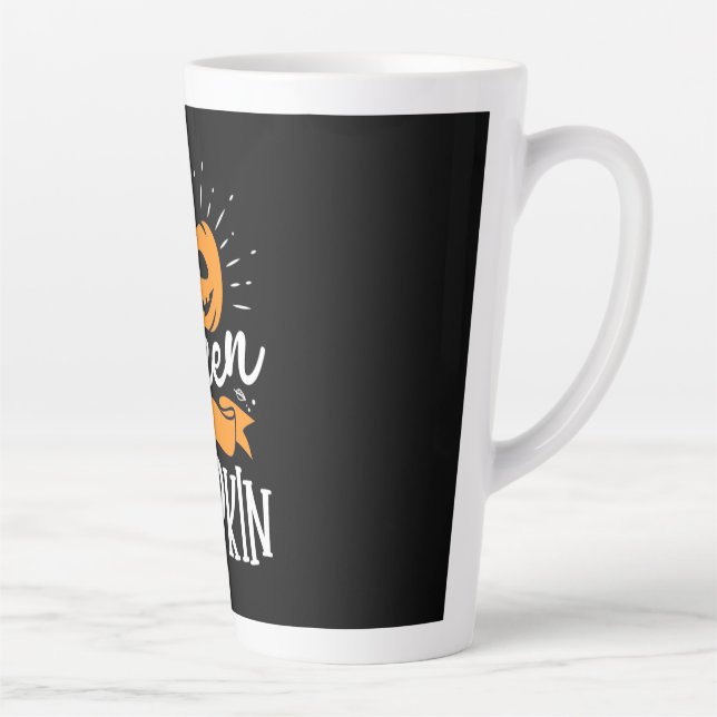 Caneca De Café Latte Rainha Halloween De Pumpkin (Direita)