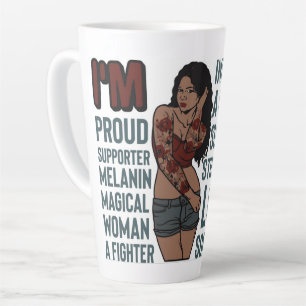Caneca De Café Latte Rainha negra motivacional positiva