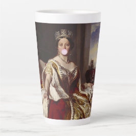 Caneca De Café Latte Rainha Victoria soprando uma pastilha elástica ros