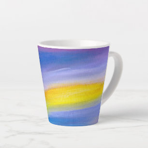Caneca De Café Latte Raio Abstrato Dourado