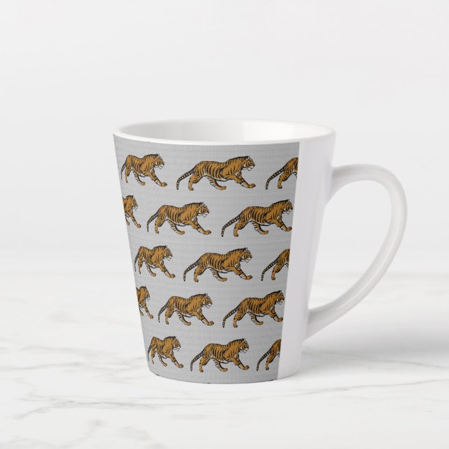 Caneca De Café Latte Raio! Sou um Tigre! - (Direita)