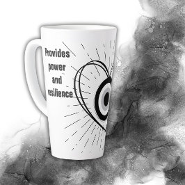 Caneca De Café Latte Raios, Coração, monograma de proteção dos olhos Ma