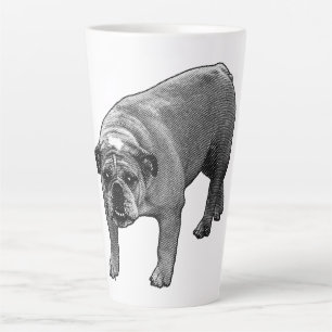 Caneca De Café Latte Raiz de Ponto de Feliz Bulldog