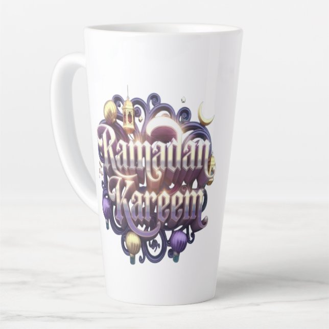 Caneca De Café Latte Ramadan Kareem (Ângulo esquerdo)