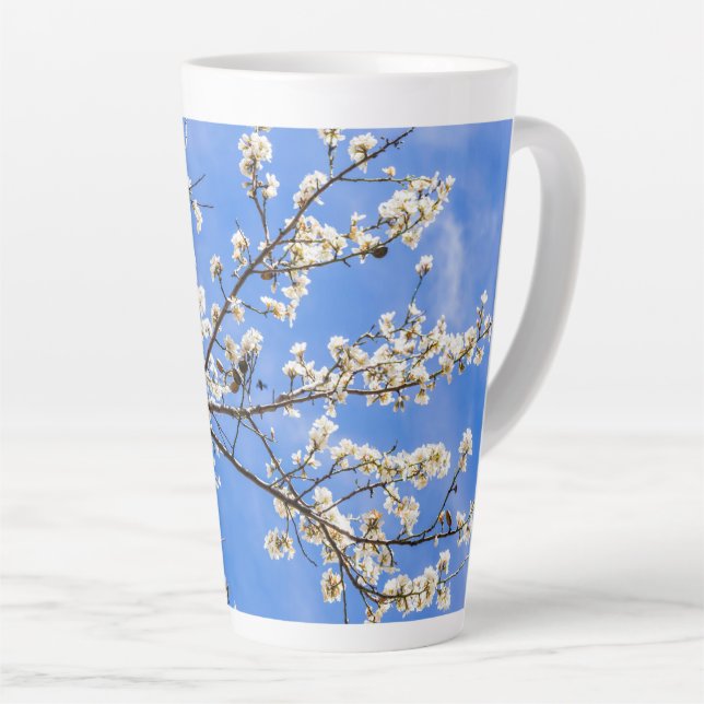 Caneca De Café Latte ramificação de floração (Ângulo direito)