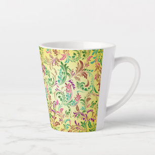 Caneca De Café Latte Ramificações - Padrão Design-444555