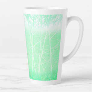 Caneca De Café Latte Ramos Geados Nebulosos Verde Hortelã