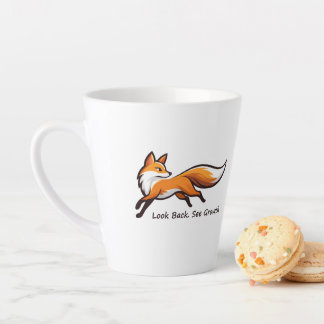 Caneca De Café Latte Raposa Elegante em Corrida "Olhe para Trás. Veja o