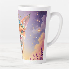 Caneca De Café Latte Raposa Estelar dos Campos Enluarados.